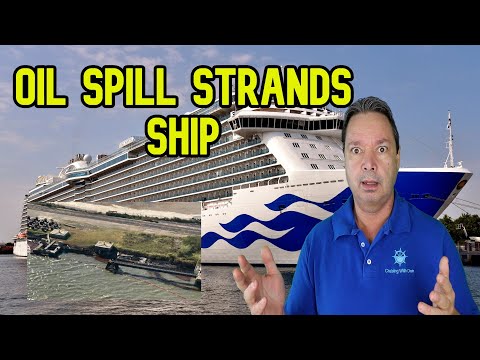 Видео: Место разлива нефти на круизном судне, новости круизов