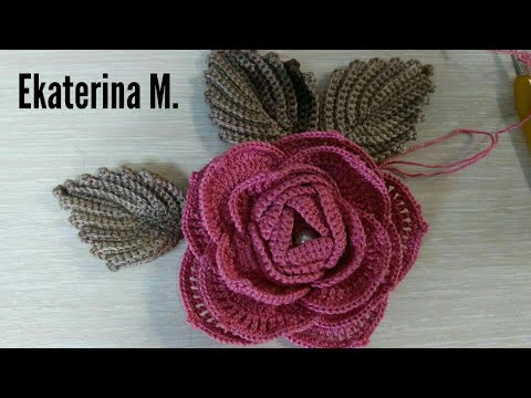 Видео: Роза, связанная по серпантину, для Ирландского кружева. Урок 3