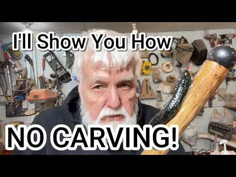 Видео: Спиральная черная змея на трости. Резьба невозможна.