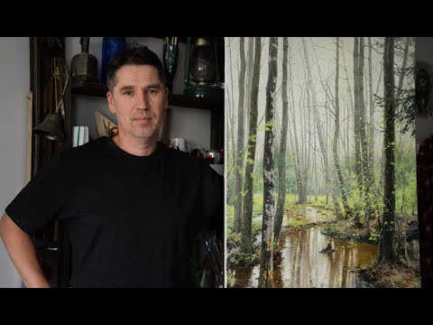 Видео: "В весеннем лесу". Картина маслом на холсте. Художник Владимир Александров.