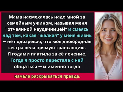 Видео: Она назвала меня "жалкой" за ужином — не зная, что всё это шло в прямом эфире