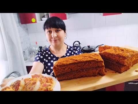 Видео: Медовик без раскатки коржей 😋👍 Фаршированные кольца на перекус😋🥰Всем спасибо за внимание 🥰