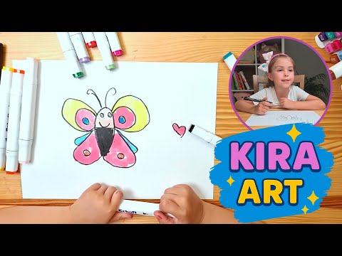 Видео: 🦋 Как нарисовать БАБОЧКУ! | Рисование для детей с Кирой