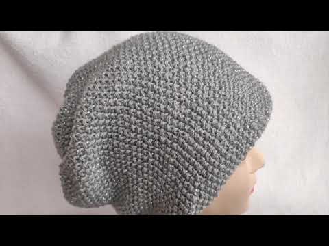 Видео: Шапка бини простым узором 🤩