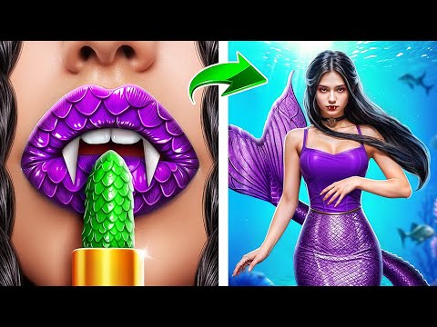 Видео: Экстремальный макияж для ботанши! Меня удочерили Вампир и Русалка!