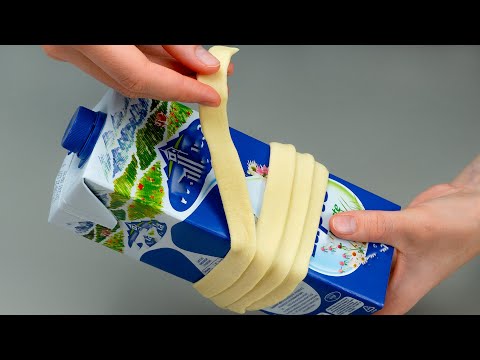 Видео: Не выбрасывайте коробку из-под молока! Вот как приготовить оригинальный десерт.