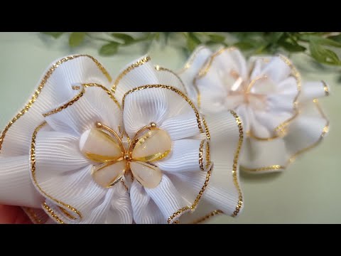 Видео: #diy.#beautiful #bows from ribbon 4 cm, 2,5 cm#golden thread.🎀Красивые#бантики из #репсовой #ленты.