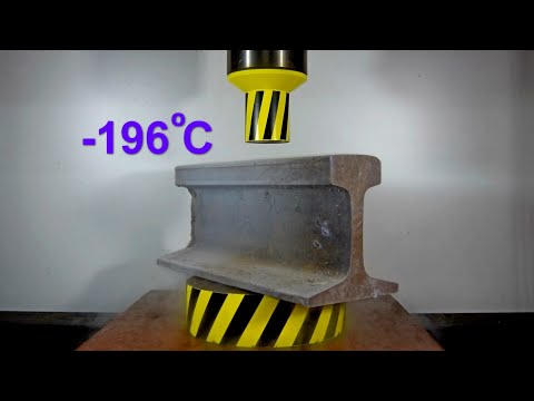Видео: ГИДРАВЛИЧЕСКИЙ ПРЕСС ПРОТИВ ЖЕЛЕЗНОДОРОЖНОГО РЕЛЬСА ЗАМОРОЖЕННОГО В ЖИДКОМ АЗОТЕ