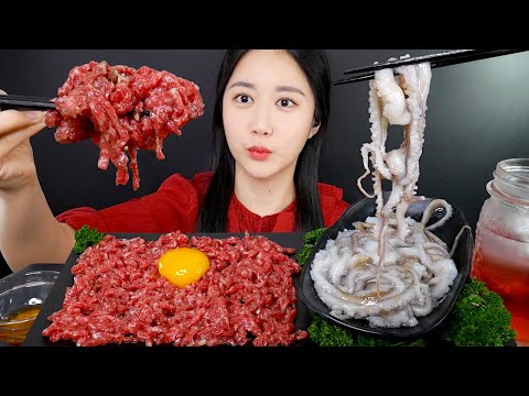 Видео: МУКБАНГ Сырой Осьминог + Сырая Говядина *Юкхе | Real Sound MUKBANG | АСМР | EATING SOUND