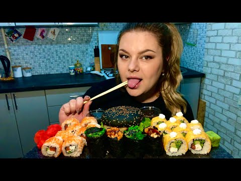 Видео: Мукбанг! Суши, Роллы, Бургер 🍔 🍱 Ко мне приставал босс! Люблю неформалов!