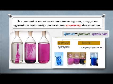 Видео: 9-11-класс// Эритмелер. Эригичтик. Эритмелердин концентрациялары
