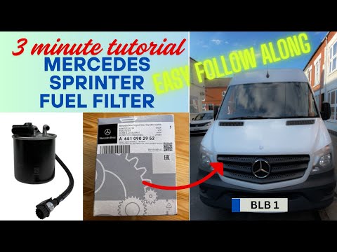 Видео: Как заменить топливный фильтр на 4-цилиндровом дизельном двигателе SPRINTER OM651. Техническое об...
