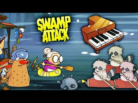 Видео: МЕДВЕДЬ и РОЯЛЬ против БОЛОТНЫХ МОНСТРОВ в игре Swamp Attack