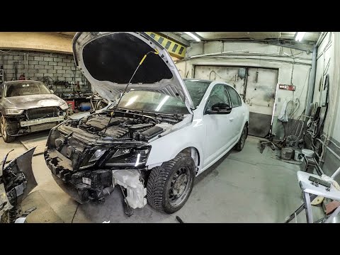 Видео: Шкода Octavia финал покрасочных работ