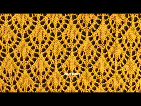 Видео: Шикарный ажурный узор "Листопад" / Вязание спицами.