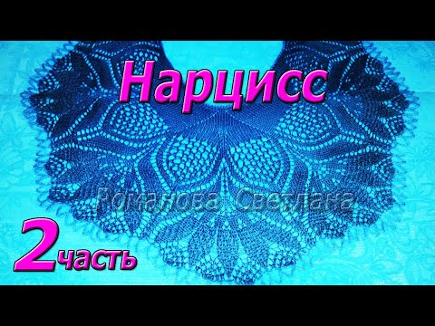 Видео: 2. Продолжаем! Шаль спицами "Нарцисс"