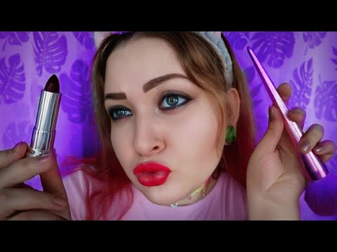 Видео: АСМР макияж от нуба за шторкой 💄🐒 ( быстрый неразборчивый шепот ) ASMR makeup from noob 💄🐒
