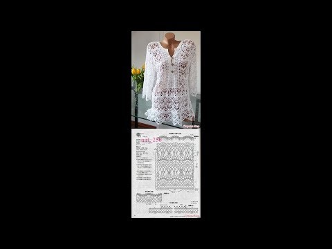 Видео: Летняя ажурная туника часть2 (передняя часть, расчет петель ) summer openwork tunic part 2