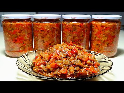 Видео: САЛАТ ИЗ БАКЛАЖАНОВ НА ЗИМУ. Самый вкусный рецепт закуски из баклажанов! Готовит Ольга Ким