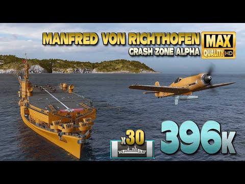 Видео: Профессиональный игрок с авианосцем "Манфред фон Рихтгофен" - World of Warships