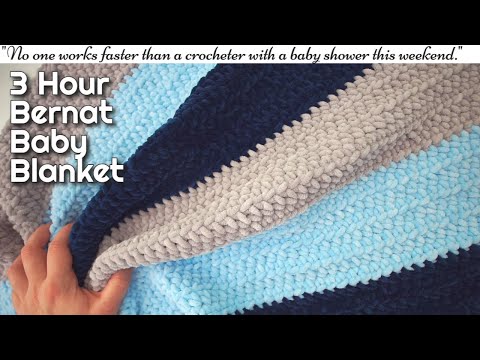 Видео: Узоры крючком из пряжи Bernat blanket # 3 (учебник по детскому ...