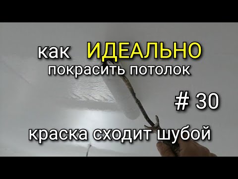 Видео: Краску НАМАТЫВАЕТ на валик, вместе со ШПАКЛЕВКОЙ. Что делать? Как ИДЕАЛЬНО покрасить потолок. #30
