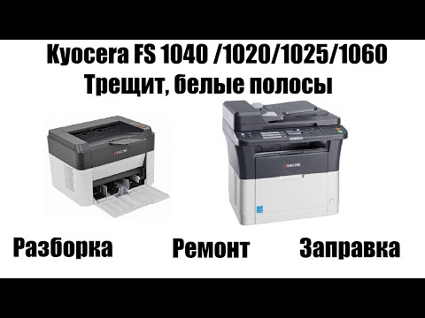 Видео: Kyocera FS 1040 /1020/1025/1060 Трещит, Белые полосы