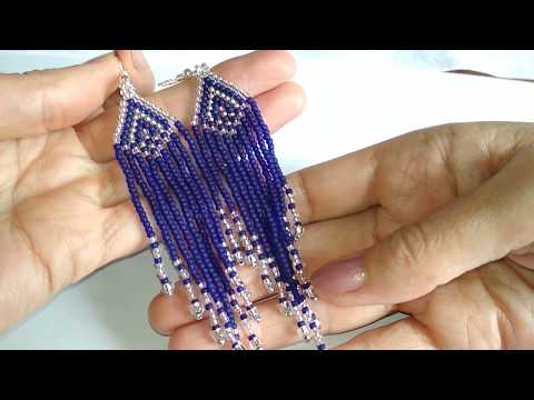 Видео: Beaded earrings. Серьги из бисера