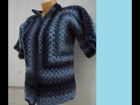 Видео: Жакет "Бабушкин квадрат"- букле 2 часть. Jacket - boucle 2 part. (В №38)