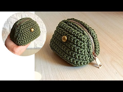 Видео: Новый кошелек для монет easy crochet для начинающих