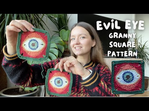 Видео: 👁️ Бабушкин квадрат крючком | пошаговое руководство | схема бабушкиного квадрата с эффектом сглаза