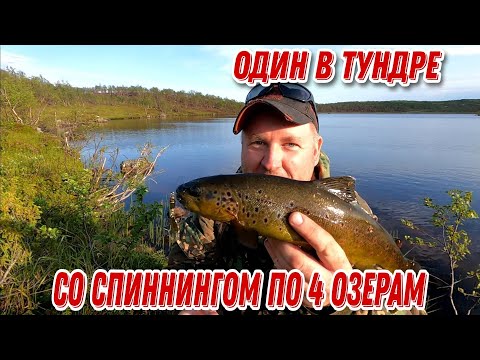 Видео: ОДИНОЧНЫЙ ПОХОД по тундре КОЛЬСКОГО. КУМЖА и ОКУНЬ на СПИННИНГ.