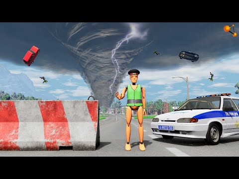 Видео: ВЪЕЗД В ГОРОД ПЕРЕКРЫТ! НА ЦЕНТР ОБРУШИЛСЯ ТОРНАДО | BeamNG.drive