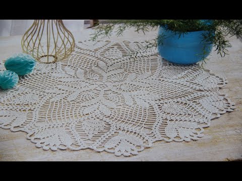 Видео: НЕЖНАЯ САЛФЕТКА С ЦВЕТАМИ И ЛИСТЬЯМИ (часть первая).