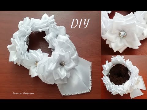 Видео: Резинка на гульку из атласной ленты канзаши,DIY,МК
