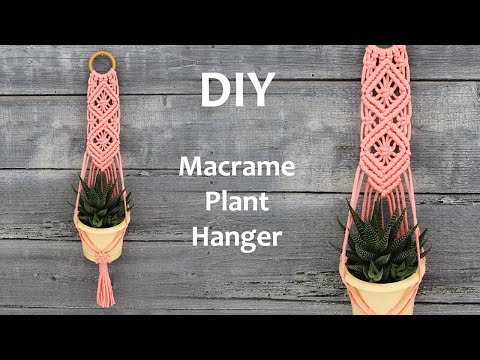 Видео: DIY Macrame Plant Hanger Tutorial | DIY Macrame Wall Hanging Tutorial | Макраме Кашпо для Цветов