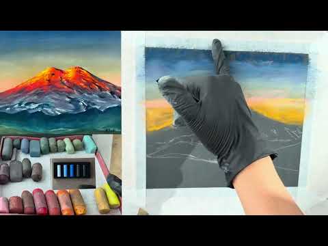 Видео: Обзор пастели Rembrant + рисую гору Эльбрус