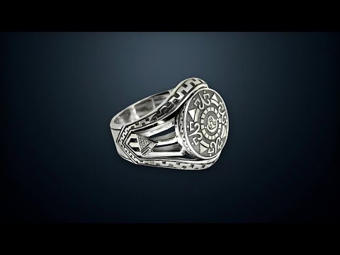 Видео: Серебряный мужской перстень АЦТЕК. Ручная ювелирная работа. Видео изготовления.
