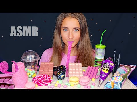 Видео: ASMR PINK FOOD Chocolate Mukbang Triggers | АСМР Розовый ШОКОЛАД Триггеры Мукбанг