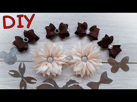 Видео: Бантики из остатков ткани. МК Канзаши /Hand мade/DIY/ Kanzashi