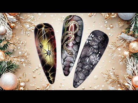 Видео: Змеиный маникюр. Растекашки "кошками" 2025./Snake manicure with cat eye gel polish.