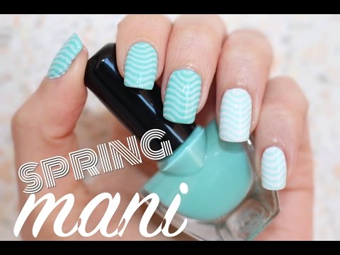 Видео: ✩ Весенний Маникюр ✩ Стильный маникюр с полосками / стемпинг Konad ✩ Tattocika