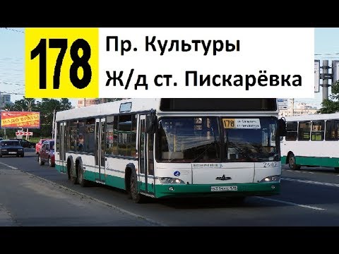 Видео: Автобус 178 "Пр. Культуры - Пискарёвка"