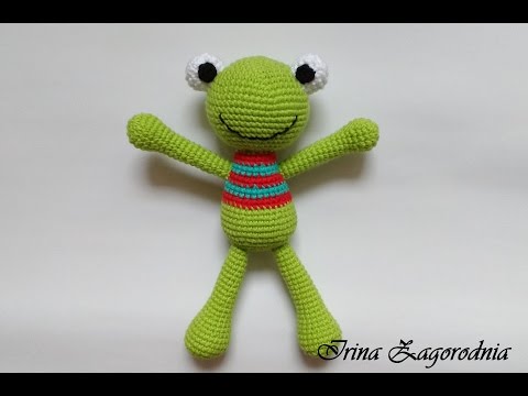 Видео: Вяжем игрушку "Лягушку" из пряжи крючком.Лягушка Крейзи Фрог(Crazy Frog)-видео вязание. knitted frog