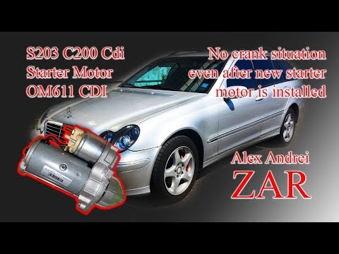 Видео: Проблема со стартером S203 C200 CDI. Установлен новый стартер OM611, но проблема с запуском.