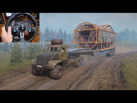 Видео: Невероятно тяжелый полуприцеп для Краз 255В / SnowRunner / Logitech G29