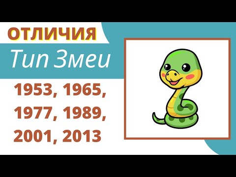 Видео: К какому типу / году Змеи Вы относитесь? Характеристика по китайскому гороскопу.