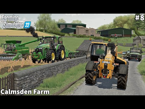 Видео: Подготовка корма для свиней, уборка кукурузы и вспашка поля │Calmsden│FS 22│Timelapse#8