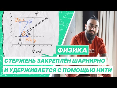 Видео: Стержень закреплён шарнирно и удерживается с помощью нити