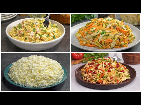 Видео: 4 популярных салата с курицей. Вкусно и празднично! Рецепты от Всегда Вкусно!